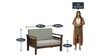 Elegante Solid Wood 2 Seater Sofa in Provincial Teak Finish