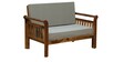 Elegante Solid Wood 2 Seater Sofa in Rustic Teak Finish