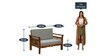Elegante Solid Wood 2 Seater Sofa in Rustic Teak Finish