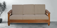 Elena Solid Wood 3 Seater Sofa in Wenge Colour