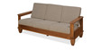 Elena Solid Wood 3 Seater Sofa in Wenge Colour