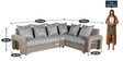 Elevis Corner Sofa in Beige Colour