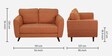 Elina Fabric 2 Seater Sofa In Rust Colour