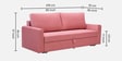Elina Velvet Fabric Sofa Cum Bed in Blush Pink Colour With Storage