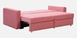 Elina Velvet Fabric Sofa Cum Bed in Blush Pink Colour With Storage