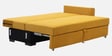 Elina Velvet Fabric Sofa Cum Bed in Mustard Yellow Colour With Storage