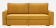 Elina Velvet Fabric Sofa Cum Bed in Mustard Yellow Colour With Storage