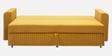 Elina Velvet Fabric Sofa Cum Bed in Mustard Yellow Colour With Storage