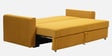 Elina Velvet Fabric Sofa Cum Bed in Mustard Yellow Colour With Storage