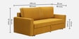 Elina Velvet Fabric Sofa Cum Bed in Mustard Yellow Colour With Storage
