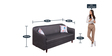 Eliott 3 Seater Sofa in Grey Colour