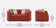 Elise 2 Seater Sofa In Rust Colour