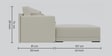 Elite  Vevet RHS Sectional  Sofa in Ivory Colour
