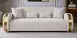 Elowen Fabric 4 Seater Sofa Set In Beige And Gold Colour