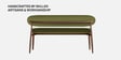 Corka Boucle Fabric Settee In Moss Green Colour