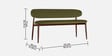 Corka Boucle Fabric Settee In Moss Green Colour