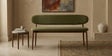Corka Boucle Fabric Settee In Moss Green Colour