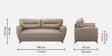 Elvis Leatherette 3 Seater Sofa in Sand Beige Colour