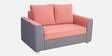 Elysia Water Repellant Velvet 2 Seater Sofa In Blush Pink And Fossil Grey Color