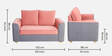 Elysia Water Repellant Velvet 2 Seater Sofa In Blush Pink And Fossil Grey Color