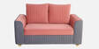 Elysia Water Repellant Velvet 2 Seater Sofa In Blush Pink And Fossil Grey Color