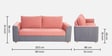 Elysia Water Repellant Velvet 3 Seater Sofa In Blush Pink And Fossil Grey Color