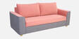 Elysia Water Repellant Velvet 3 Seater Sofa In Blush Pink And Fossil Grey Color