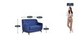 Elza Velvet 2 Seater Sofa in Navy Blue Colour