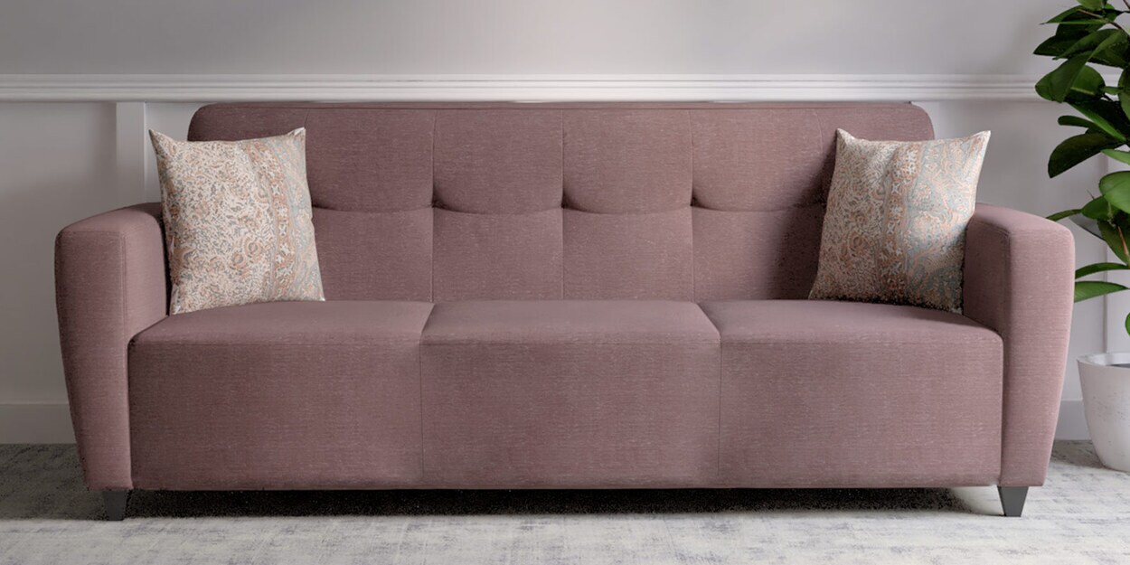 Buy Elegance Fabric 3 Seater Sofa in Mauve Colour Online Modern 3