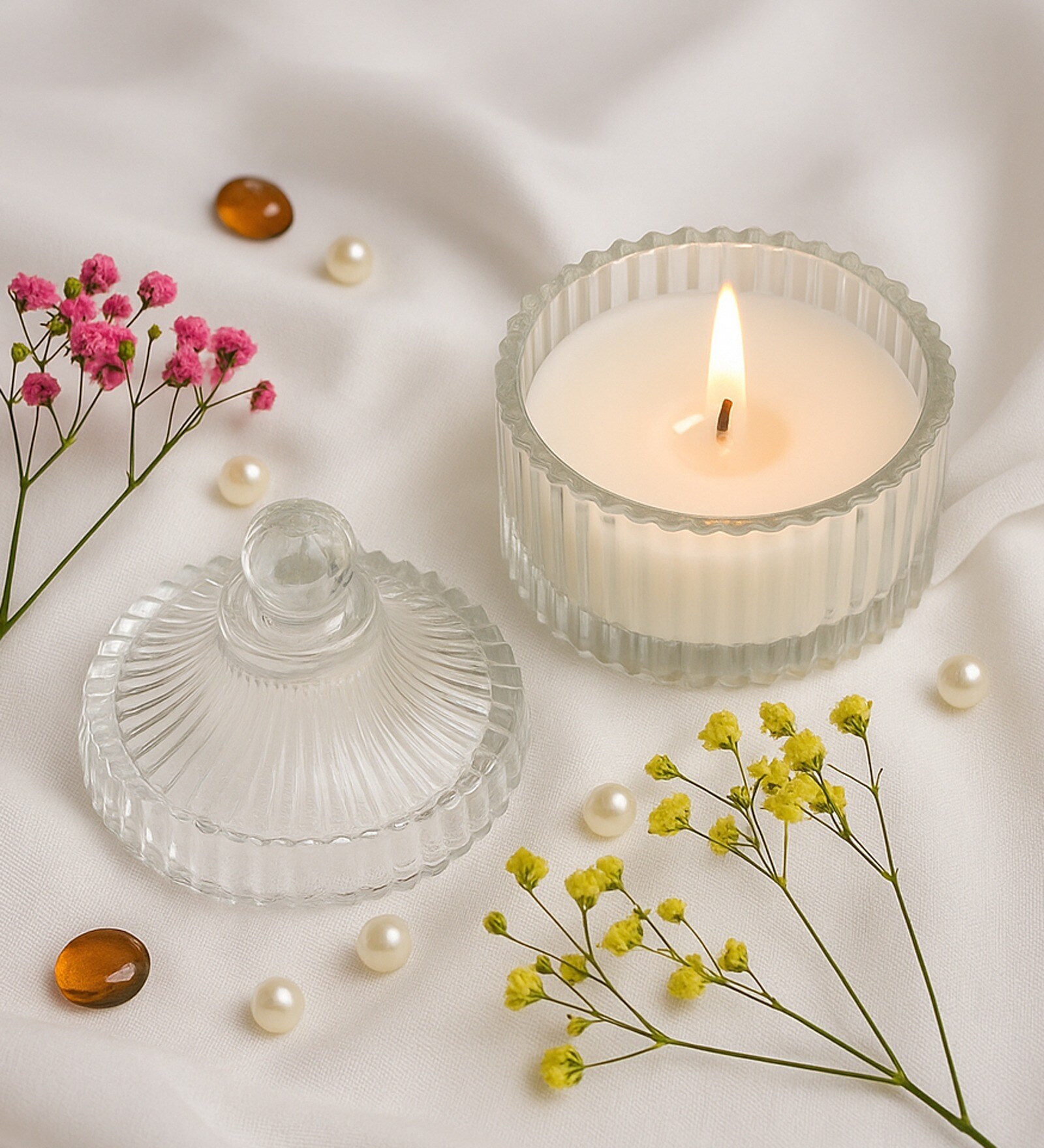 Elara Crystal Vanilla Candle in Jar