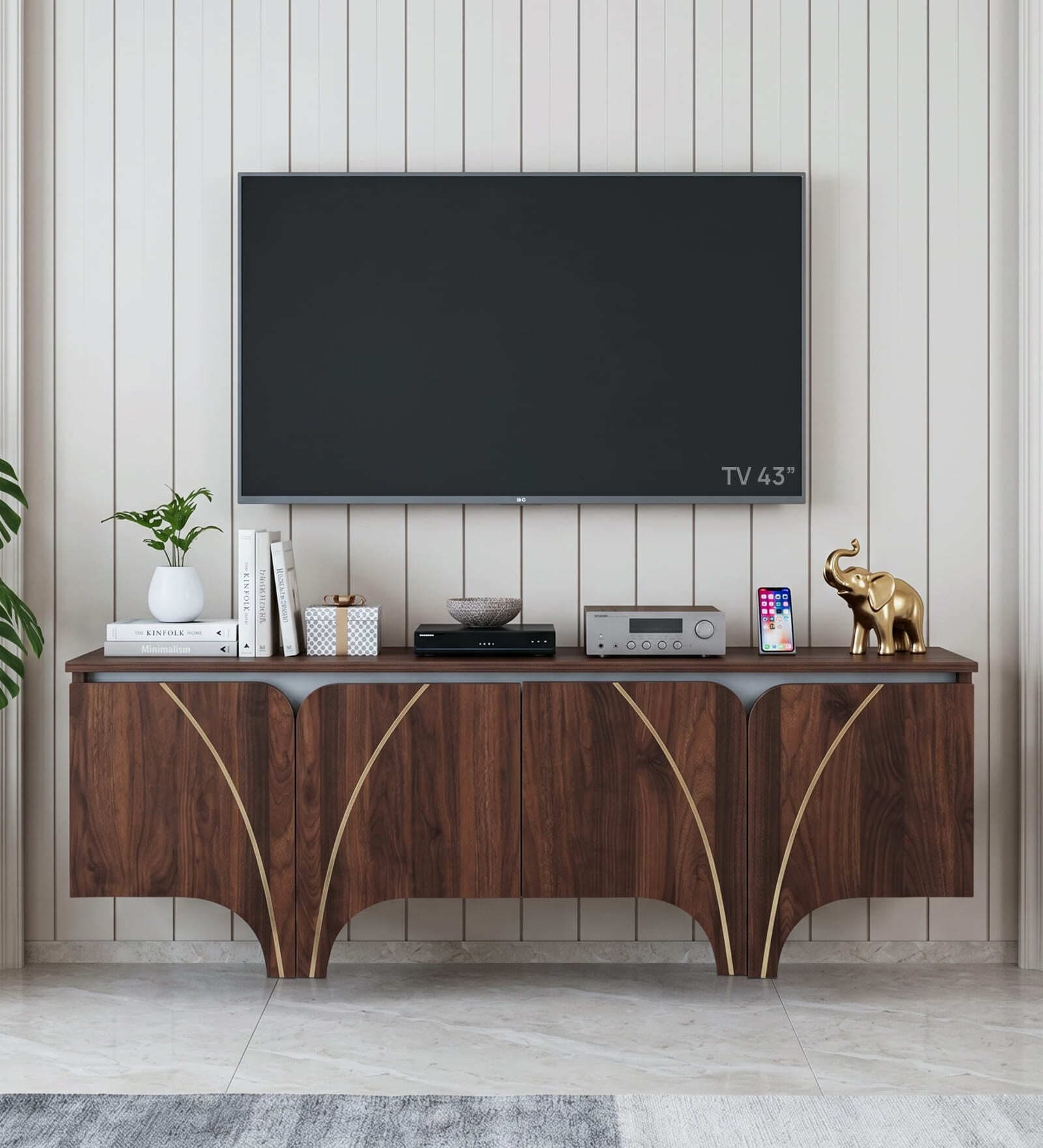 Elara TV Unit in Walnut finish
