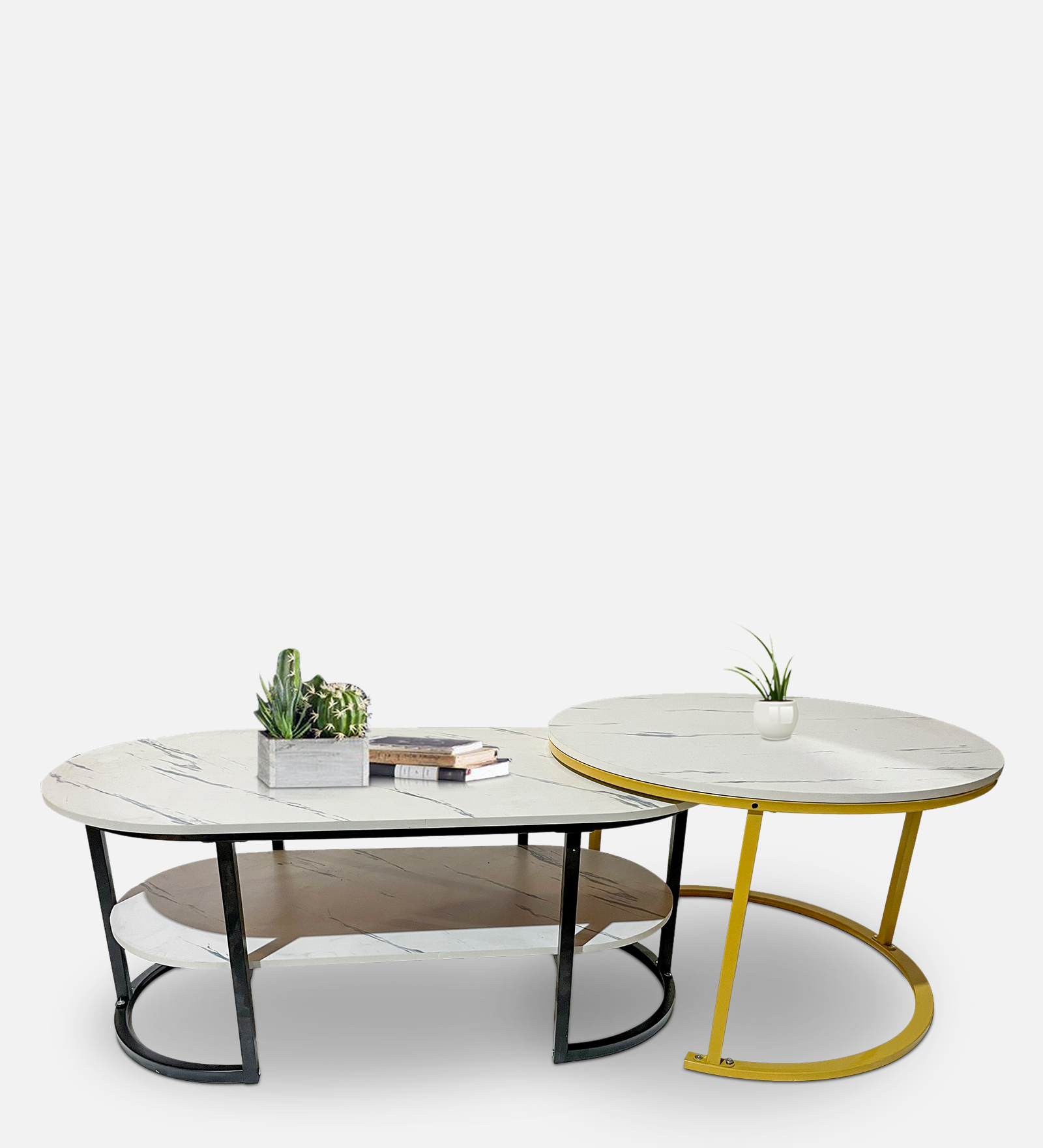 Buy Elba Bunching Tables in White Colour by Bantia Furniture Online