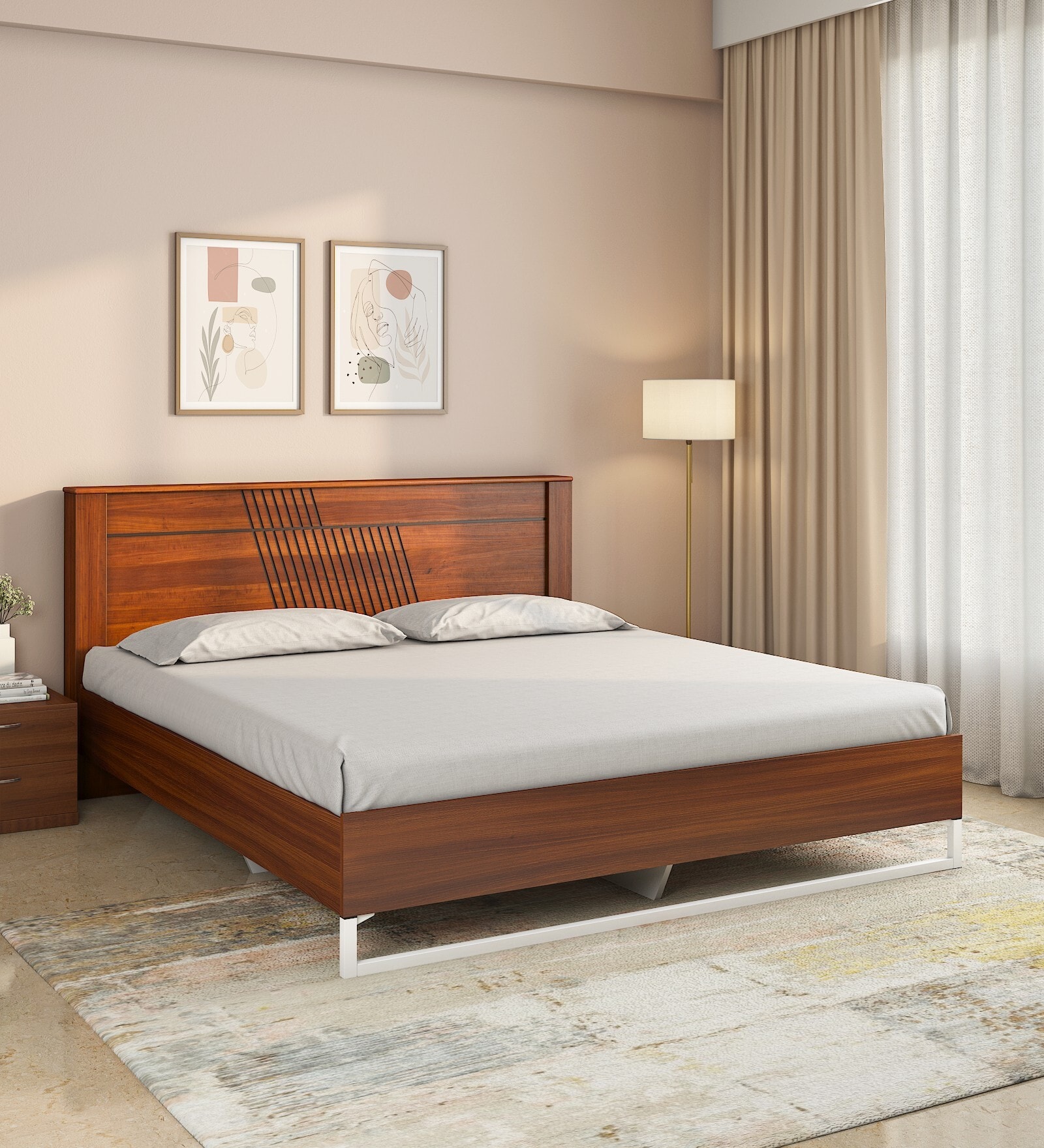 Buy Electra Meta King Size Bed in Walnut Finish at 59% OFF by Nilkamal ...