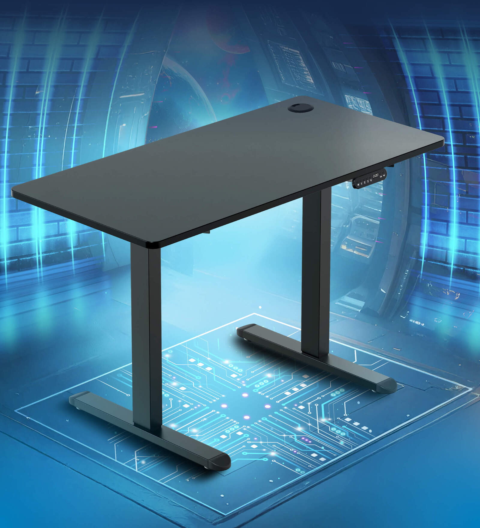 Electric Height Adjustable Desk In Black Colour