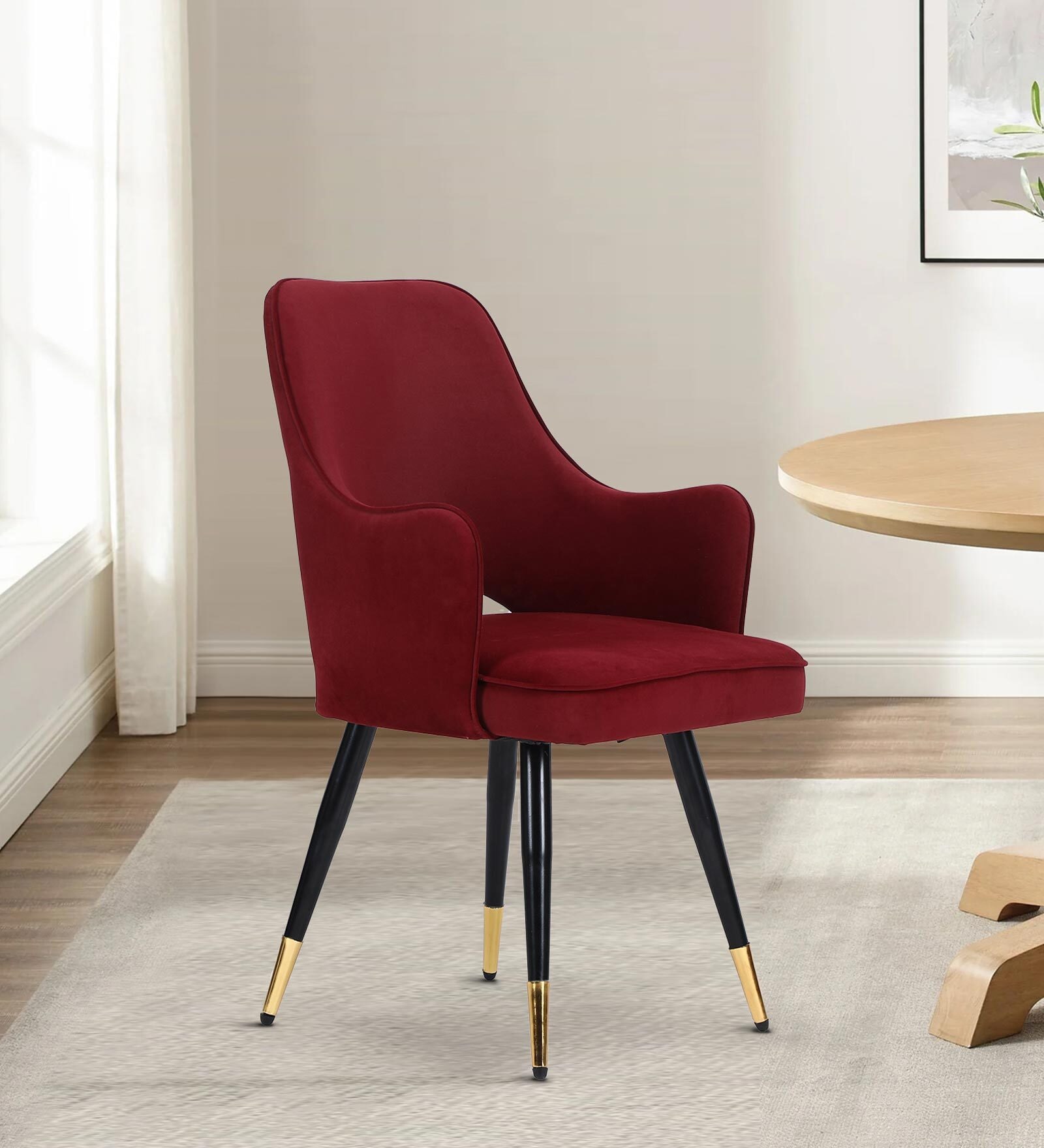 Buy Elegance Fabric Arm Chair In wine Colour at 30% OFF by Casacraft ...