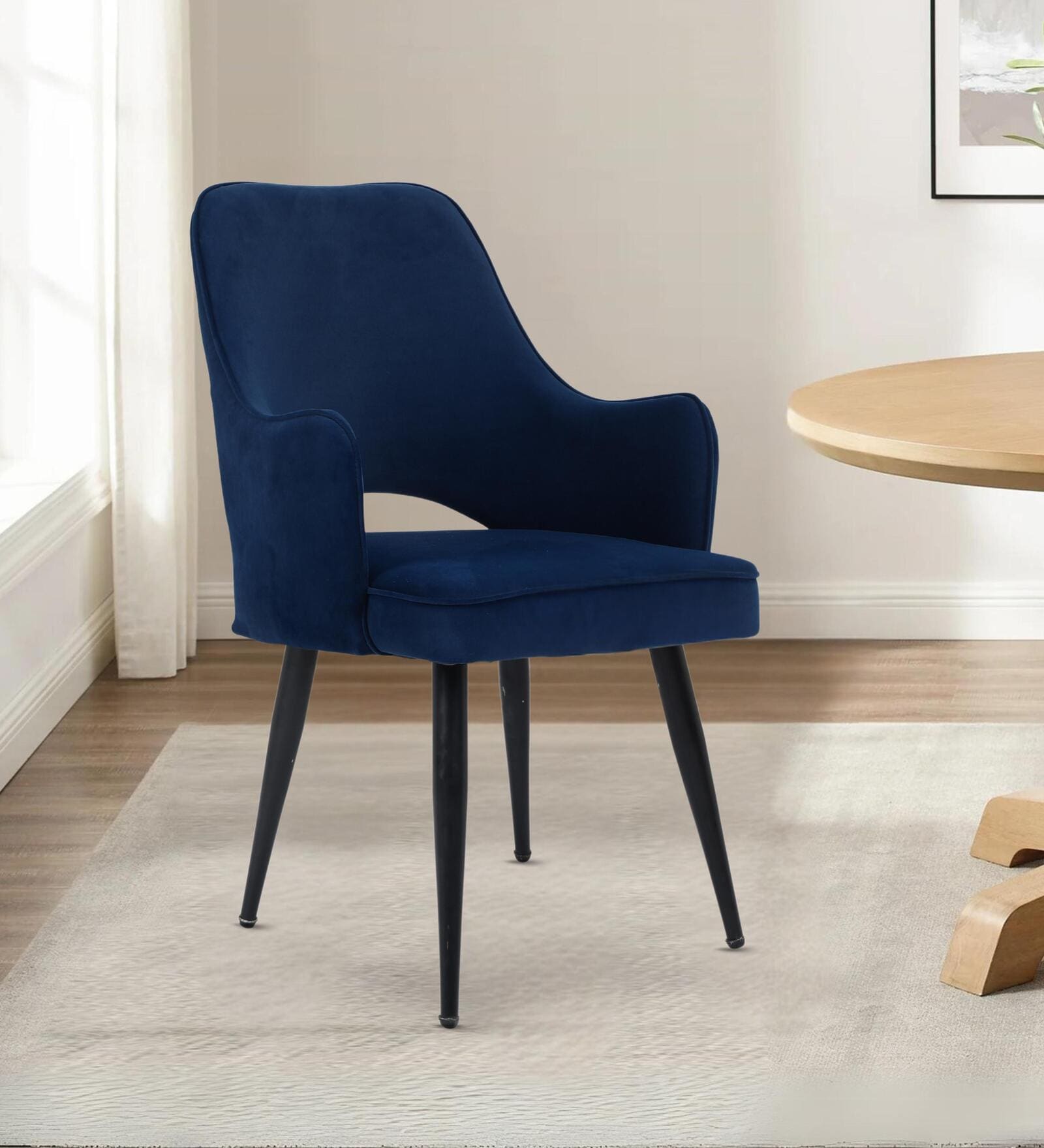 Elegance Fabric Arm Chair In Blue Colour