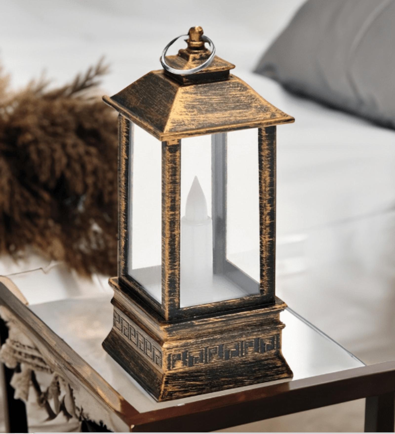 Elegance Lantern Gold Plastic Hanging Tea Light Holder