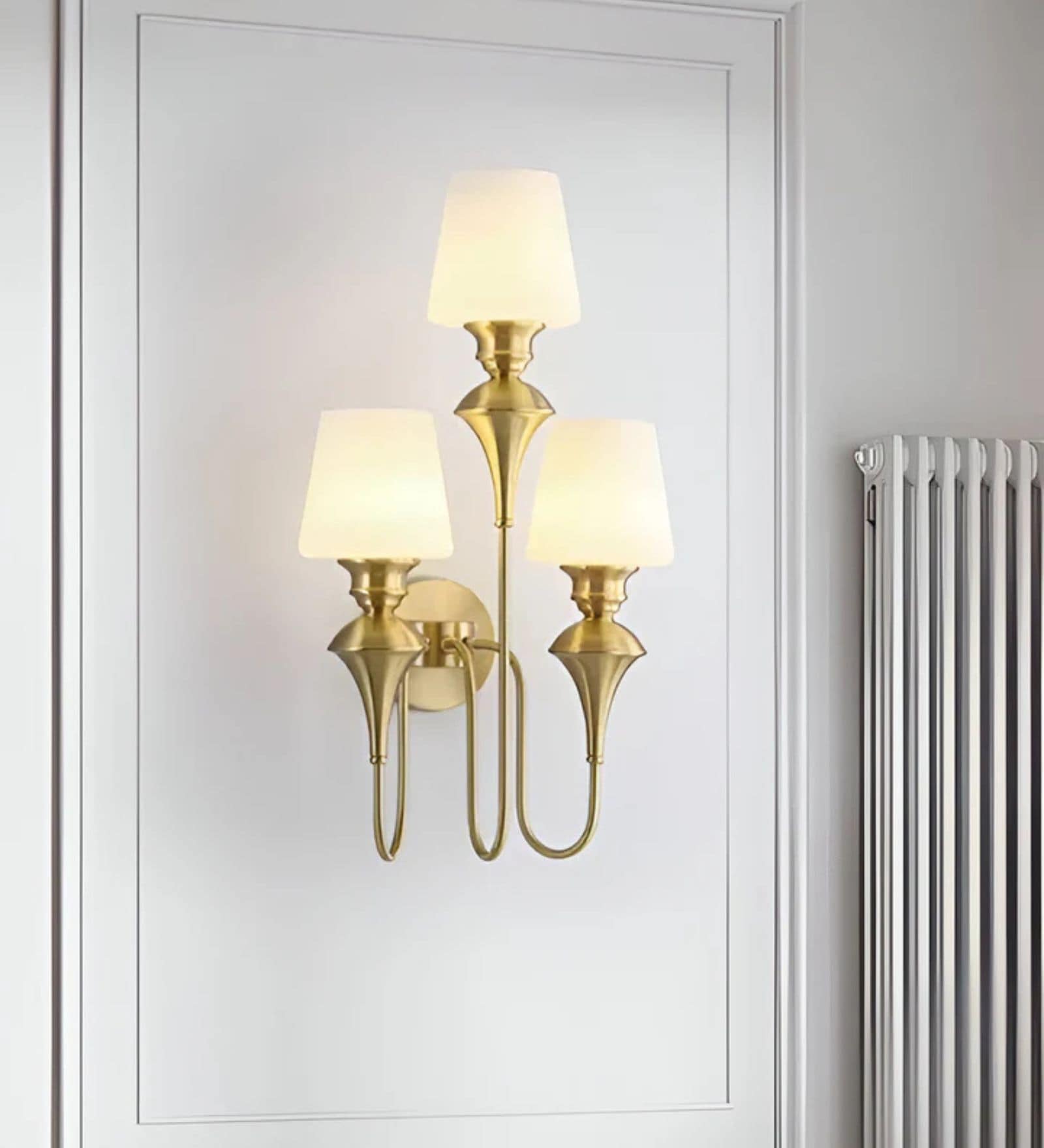 Elegant 3-Light Wall Sconce with Fabric Shades