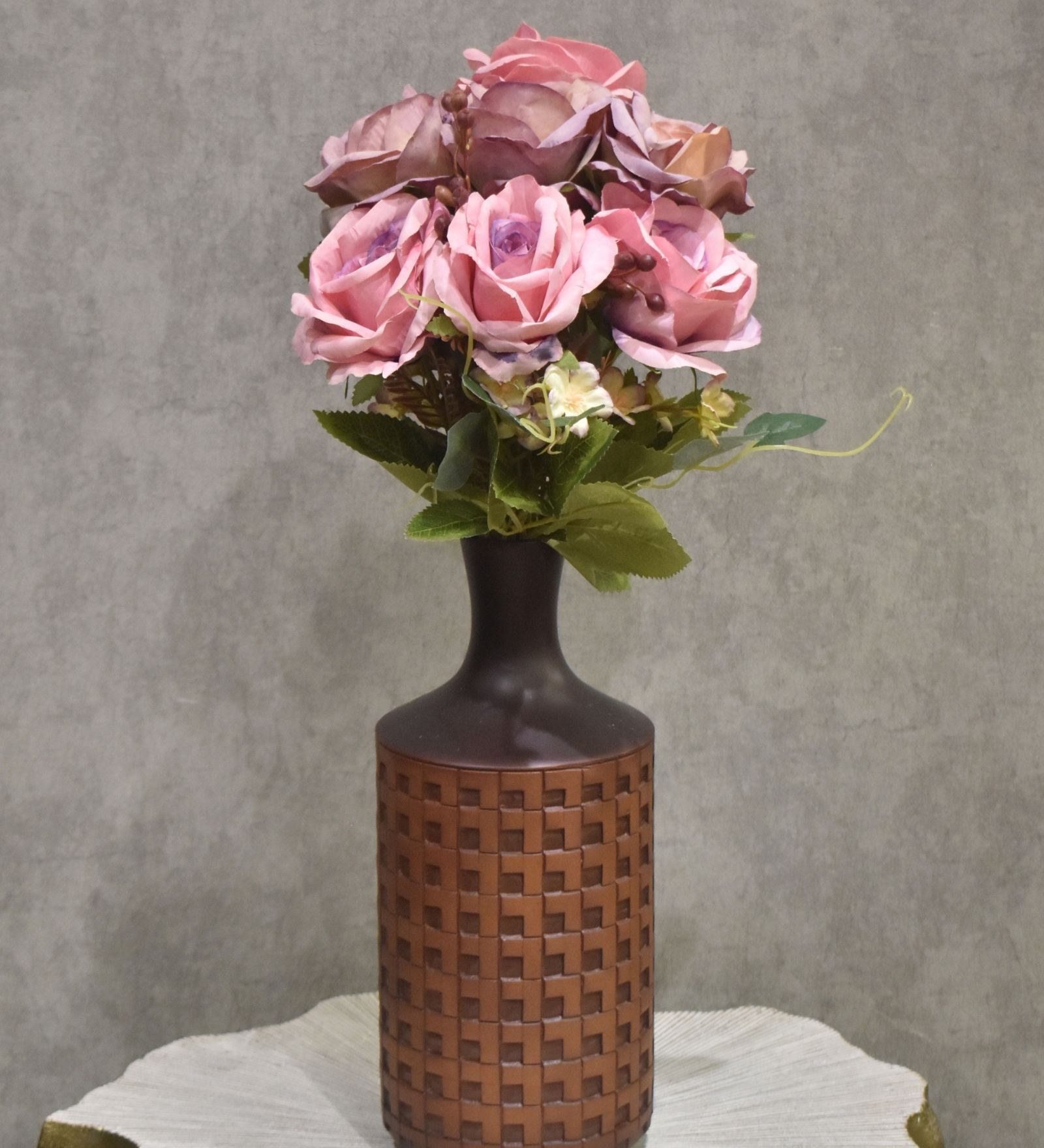 Elegant Artificial Rose Flower Bunch with 7 Flower Heads (Purple) Elegant Artificial Rose Flower Bunch with 7 Flower Heads (Purple)