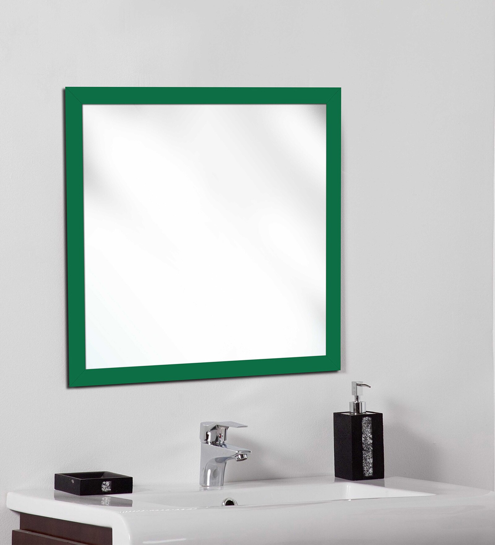Buy Synthetic Wood Square Wall Mirror in Green colour at 20% OFF by Elegant Arts and Frames ...