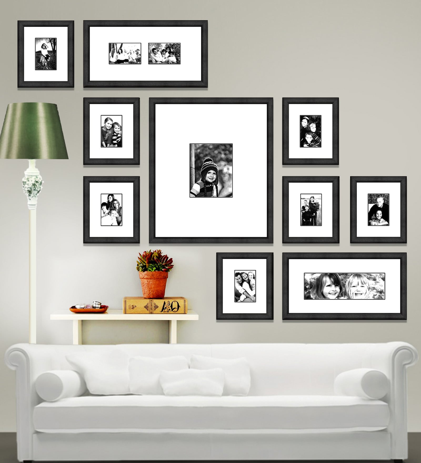 Buy Black Synthetic 67 x 1 x 55.5 Inch Group 10-D Wall Collage Photo ...