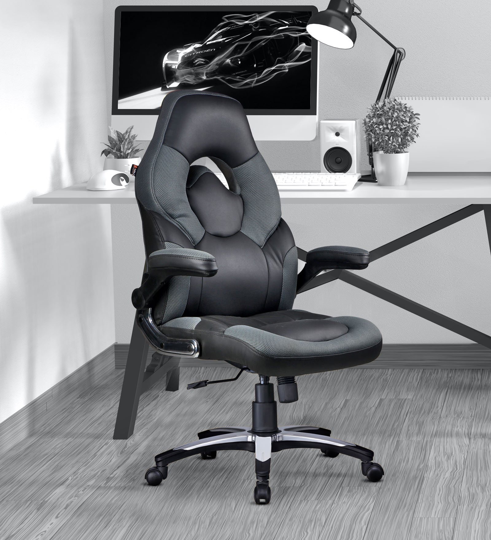 Buy Elegant Leatherette Gaming Chair in Grey Colour at 2% OFF by Adiko ...