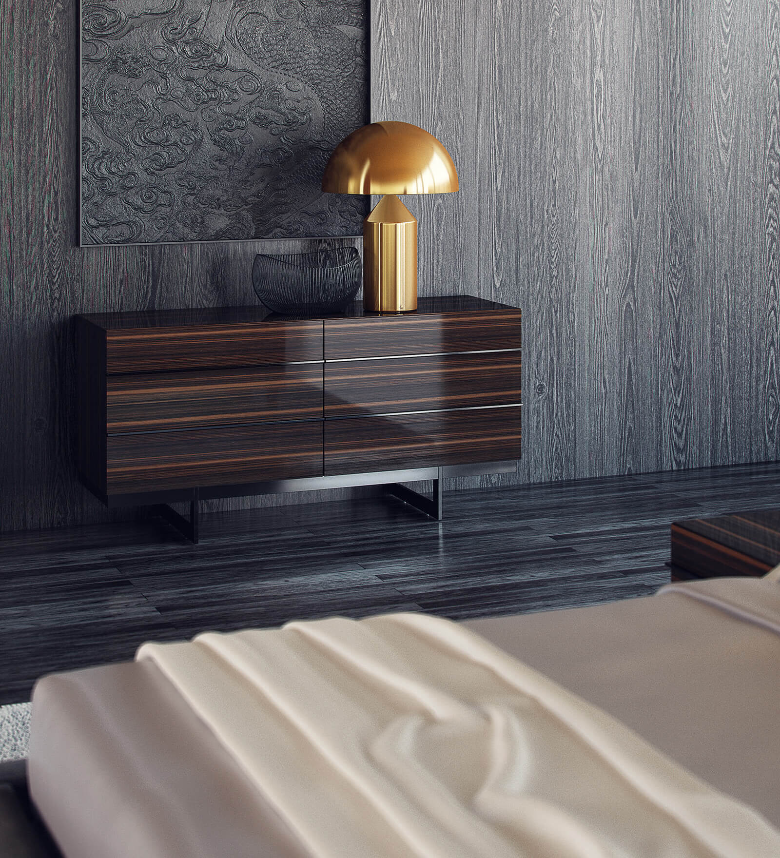 Elegant Dressing Table with Mirror in Veneer Finish