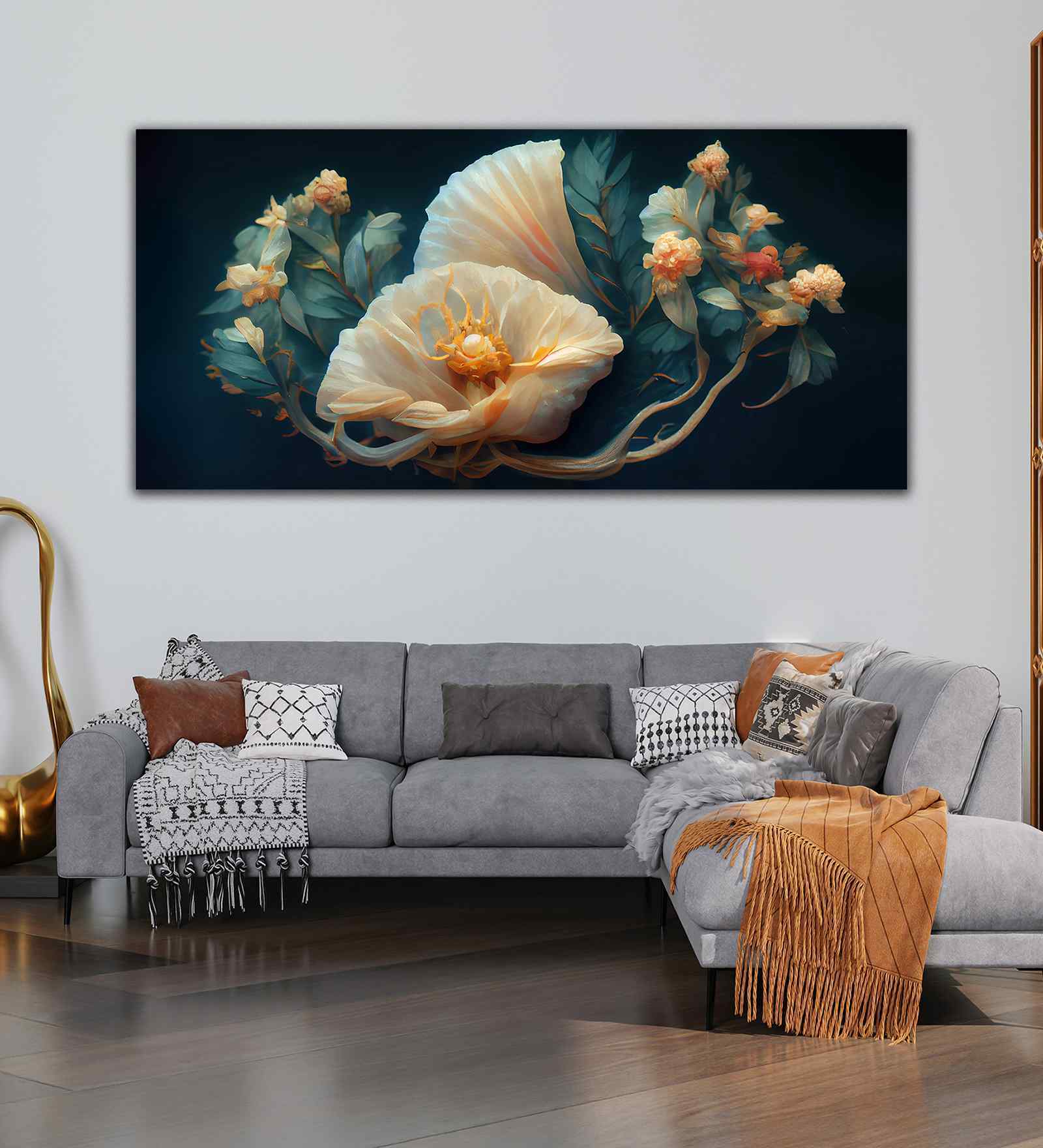 Elegant Floral Flower Canvas Wall Painting