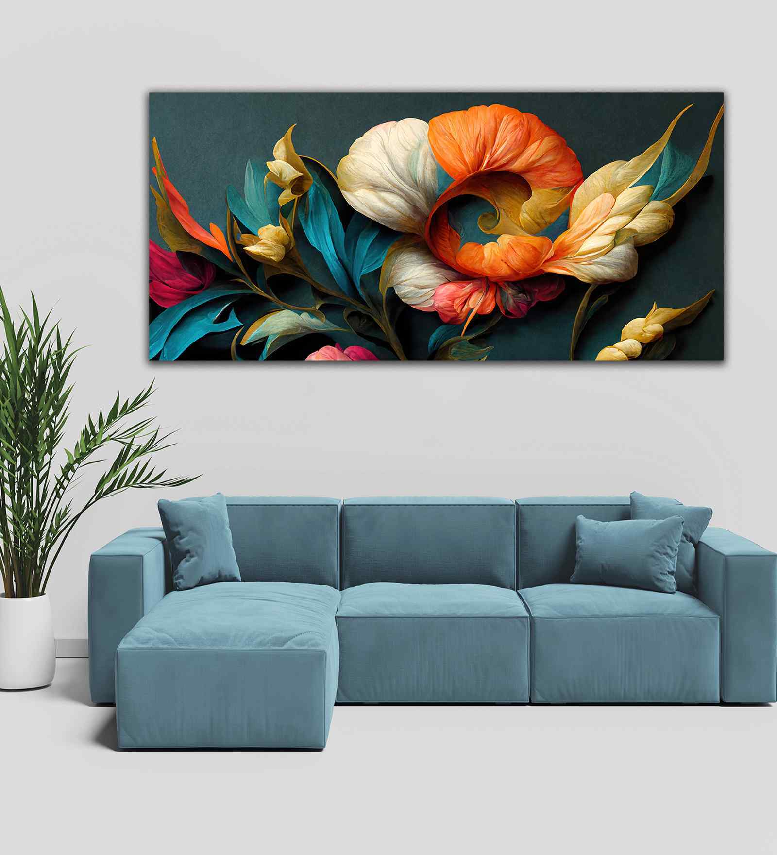 Elegant Floral Flower Artistic Canvas Wall Painting
