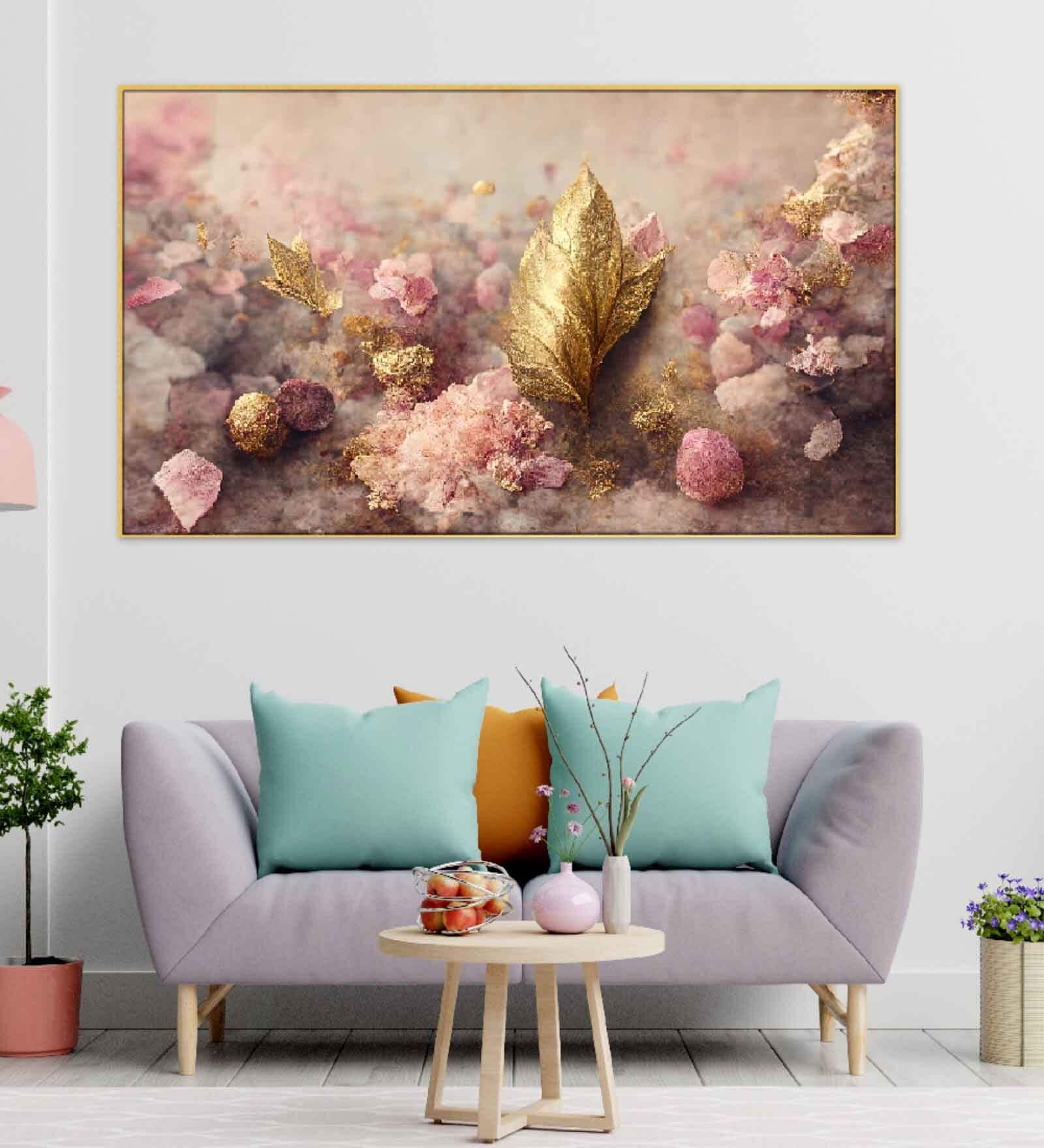 Elegant Flowers Pink Canvas Art Print