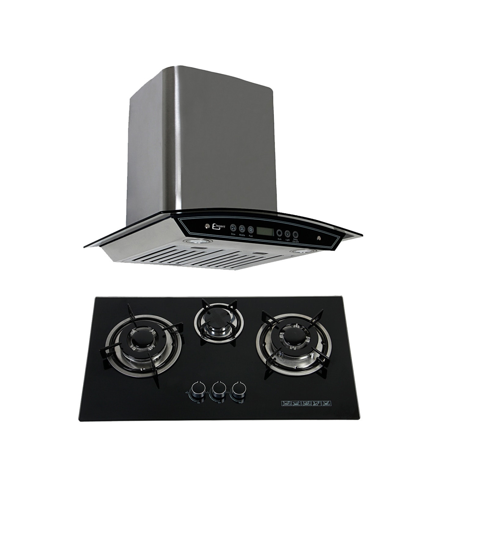 Buy Elegant Germany Ele1001 60 Cm Hood Chimney and Ele1018 3Burner