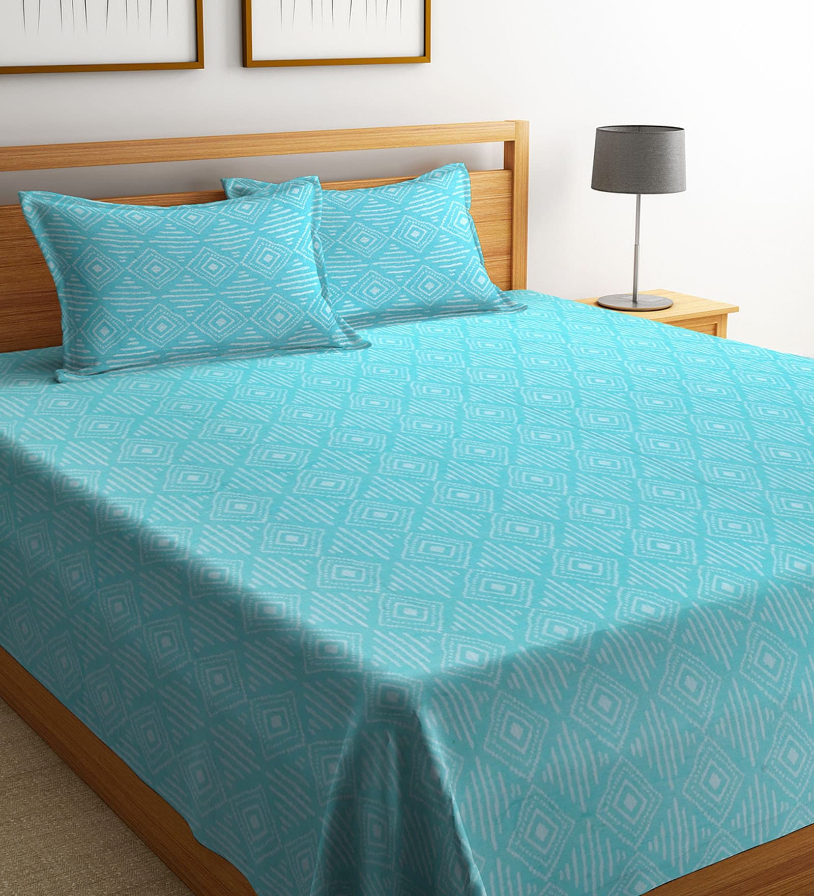 Buy Cotton 240 TC Double Bed Cover with 2 Pillow Covers by Neudis at 30