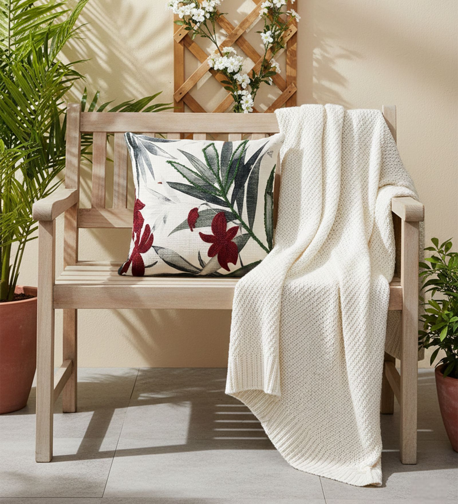 Elegant Maroon & Green Botanical Embroidered Throw Cushion Covers (18x18 Inch, Pack Of 1)