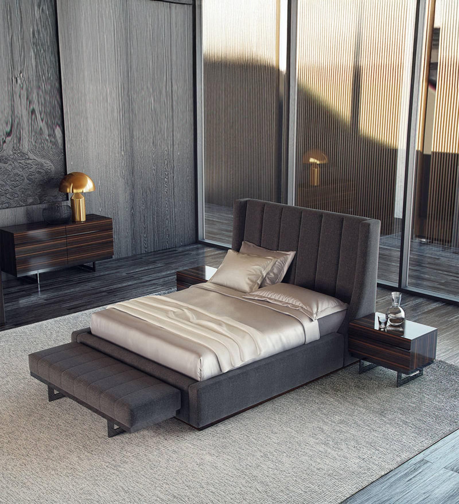 Elegant Queen Sized Bed with Hydraulic Storage